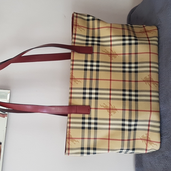Burberry Beige Haymarket Check Canvas Shopper Large - Picture 1 of 15